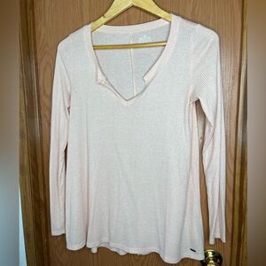 Pale Pink Hollister Long Sleeve Top - Women's Small